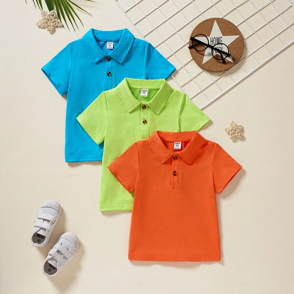 Ensemble de 3 T-shirts Polo Ã col rabattu pour garÃ§ons jeunesse, de contractuels et dÃ©contractÃ©s, avec manches courtes, pour l'Ã©tÃ© et le golf.