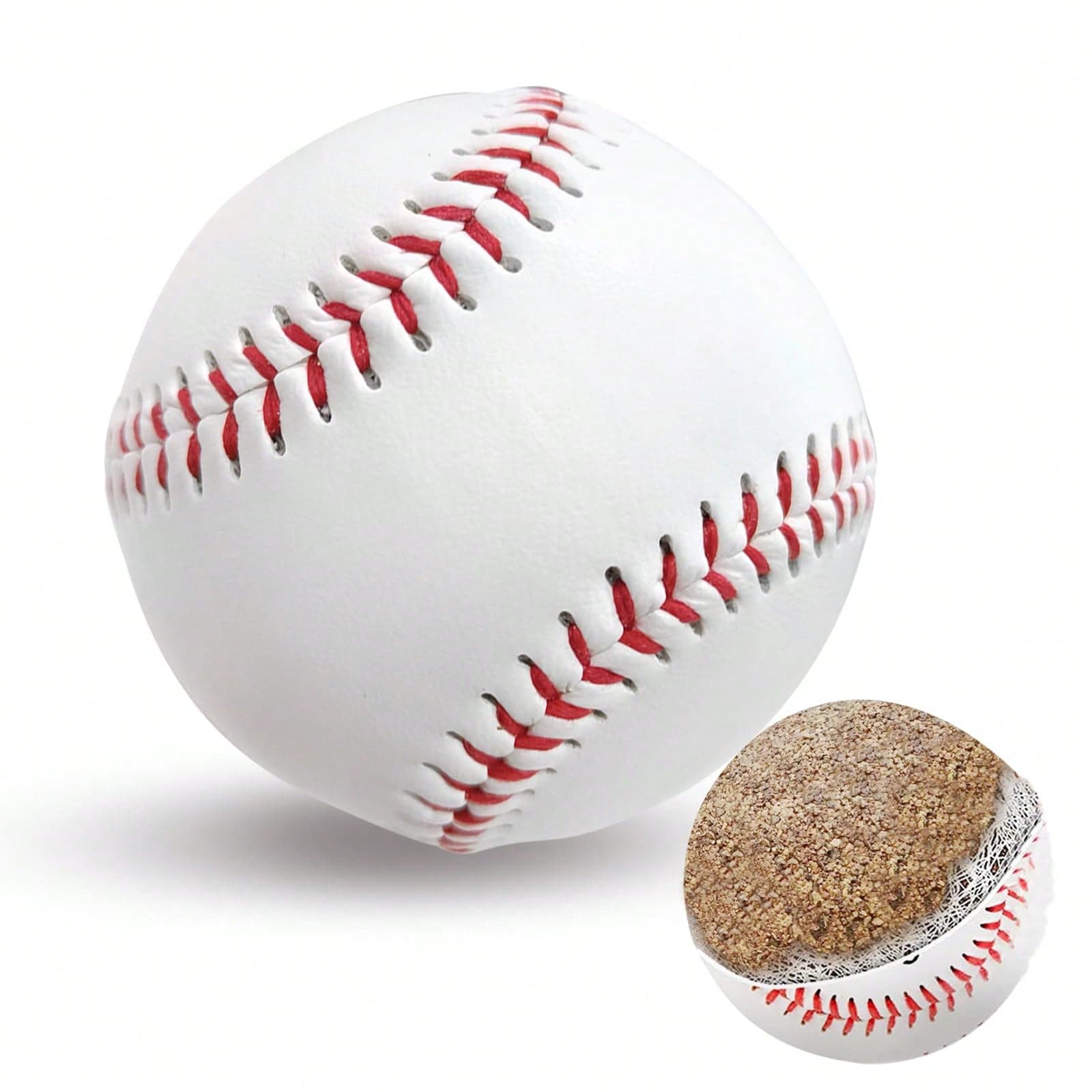 Balle de baseball vierge pratique de 3,3 pouces pour jeunes/enfants de 1 pièce nouveau style 2024, adaptée pour les matchs de ligue, le lancer, le